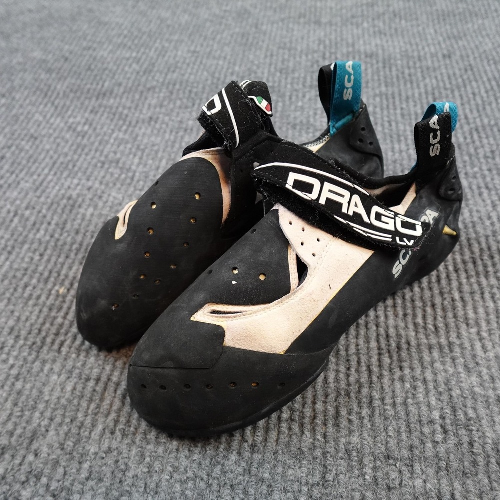 Scarpa Drago LV Climbing Shoes Mens 10.5 Black Beige 70029-000.2 FZS/00